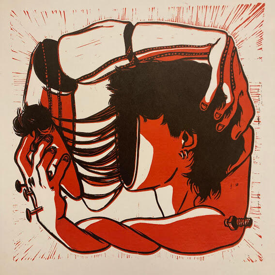 Chronis, Linoleum Reduction Cut Print, 2022